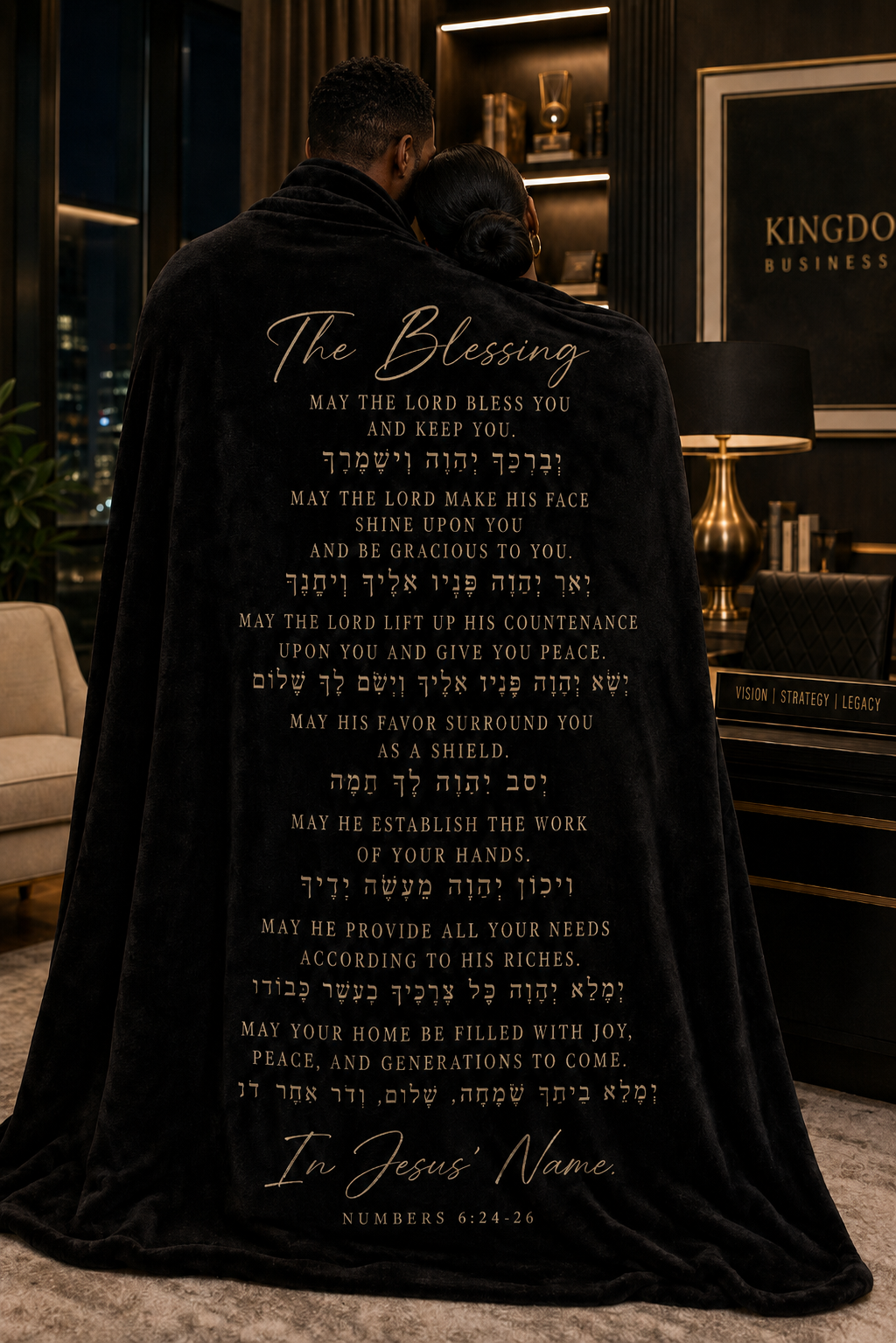 The Blessing Hebrew Prayer Velveteen Blanket | Numbers 6:24-26