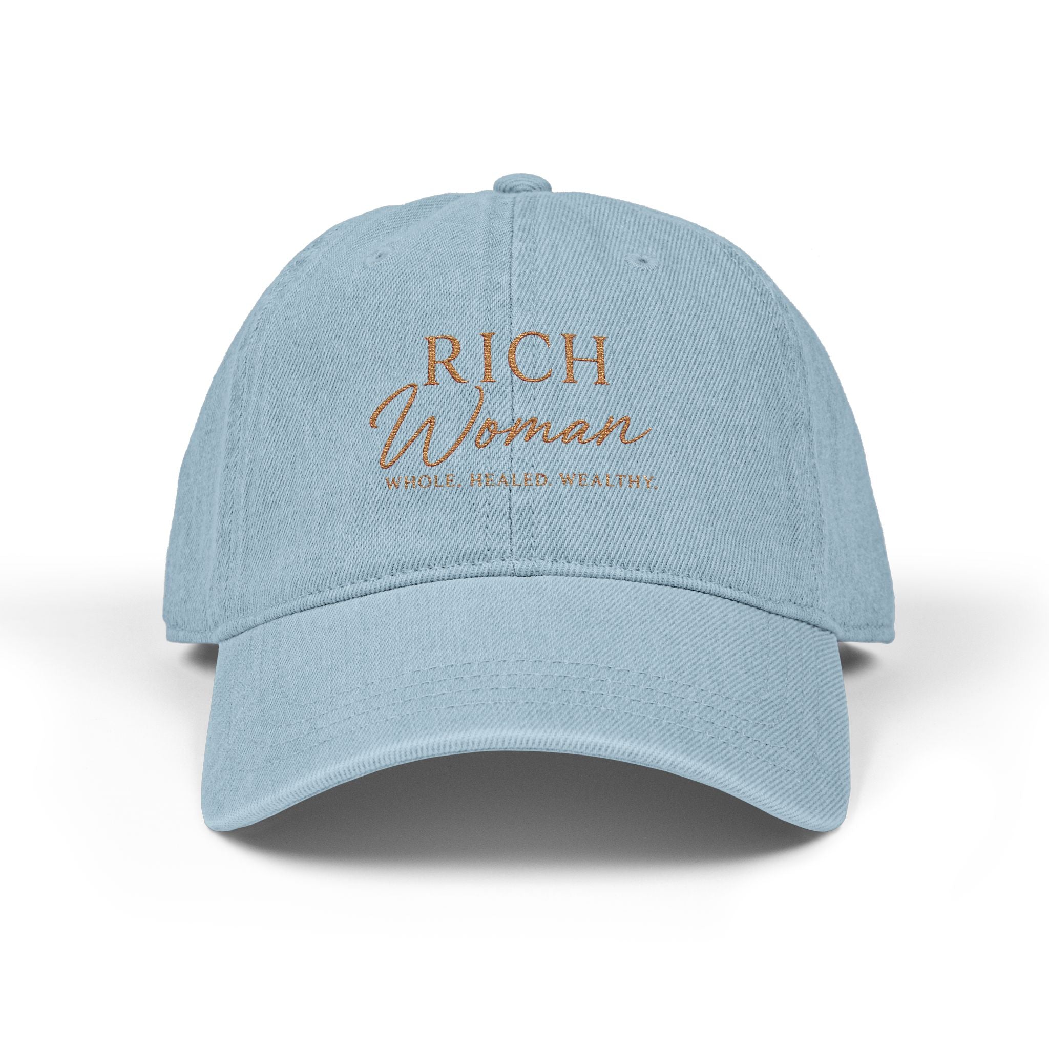 Rich Woman Embroidered script Denim Hat