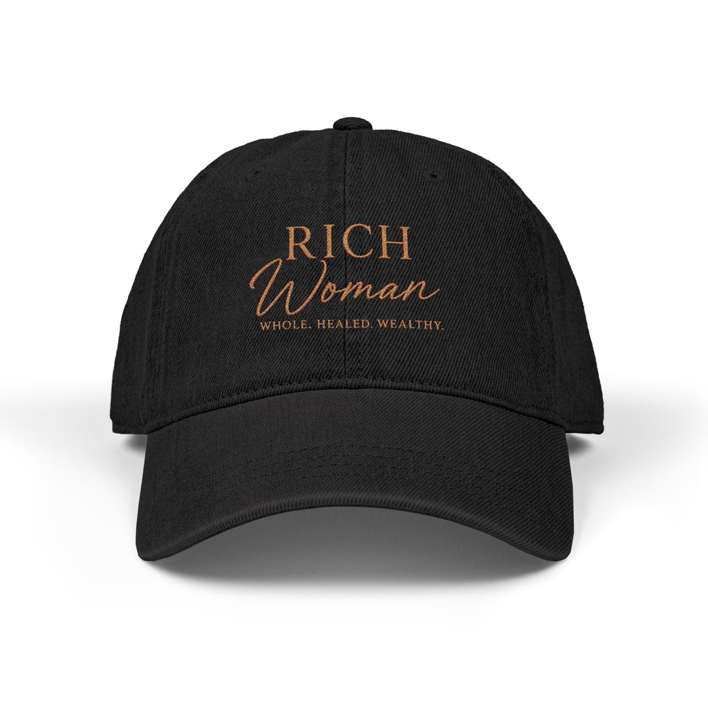 Rich Woman Embroidered script Denim Hat