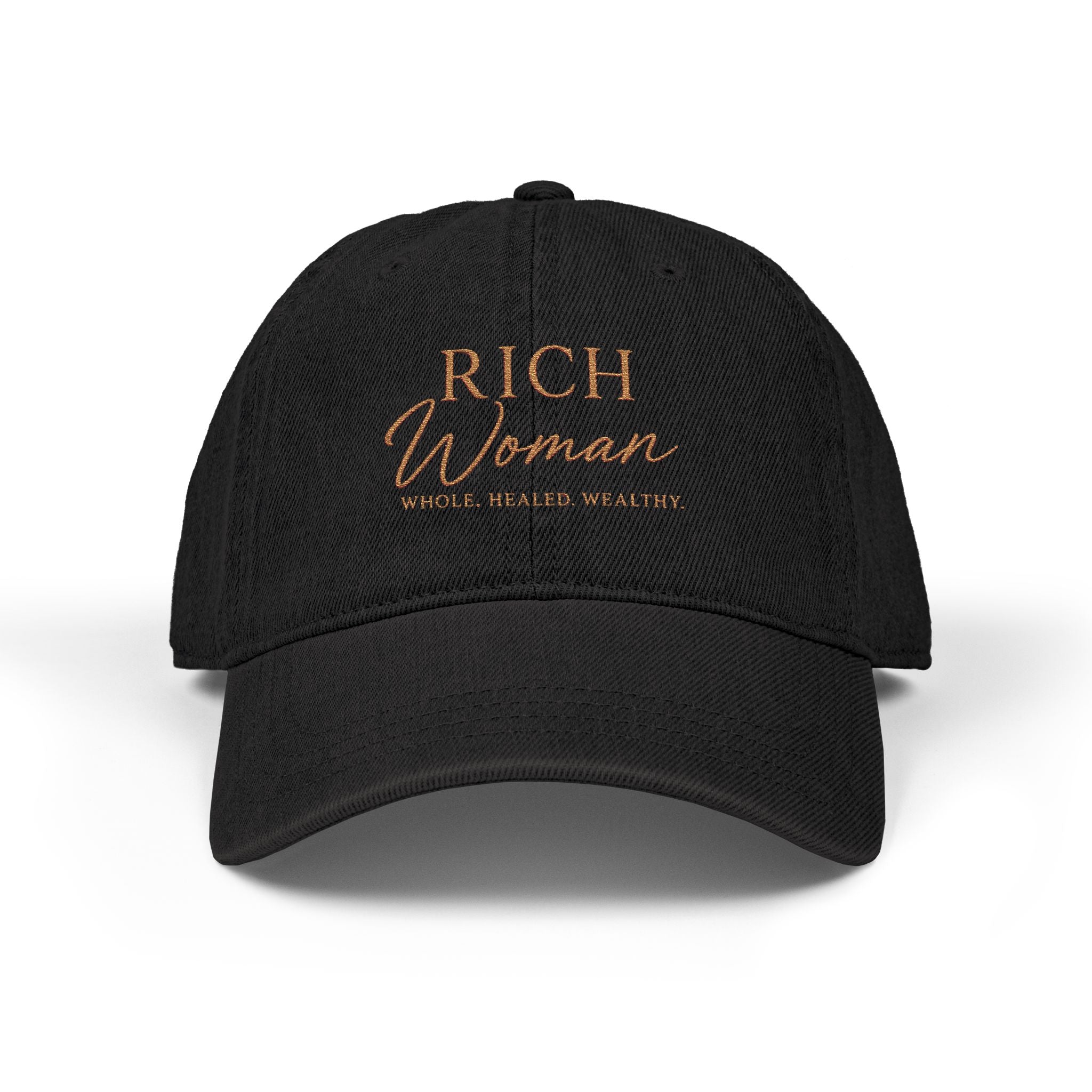 Rich Woman Embroidered script Denim Hat