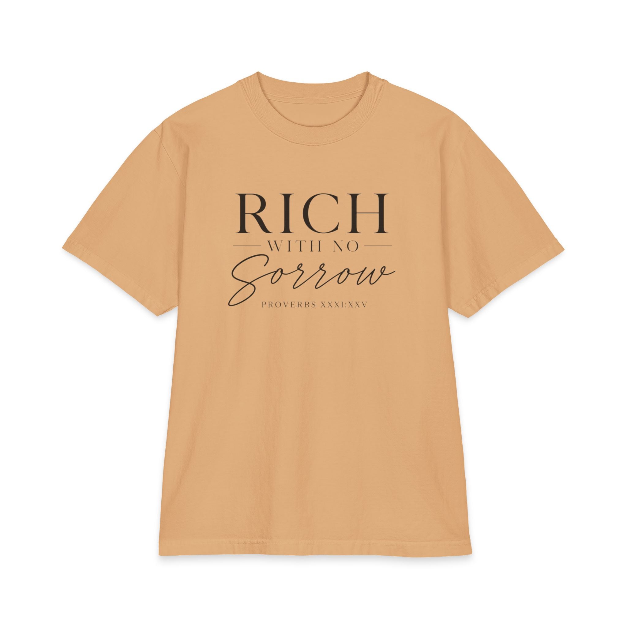 Rich Will Not Sorrow T-Shirt | Inspirational Scripture Tee